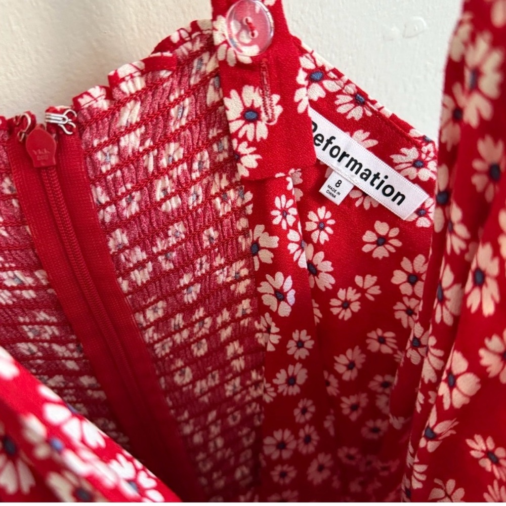 Reformation Red Floral Mini Dress - Picture 3 of 3